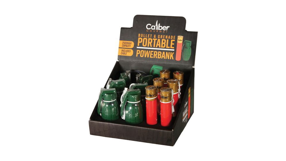 Caliber Gourmet Power Bank Bullet &amp; Grenade Display - CBG-DB-01