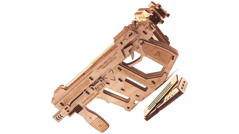 Caliber Gourmet 188-Piece 3D Rubber Band Gun Puzzle, Machine Gun Replica, Plywood, CBG-P2L-02MG