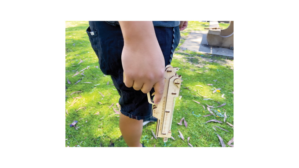 Caliber Gourmet 97-Piece 3D Rubber Band Gun Puzzle, Hand Gun Replica, Plywood, CBG-P2L-01HG