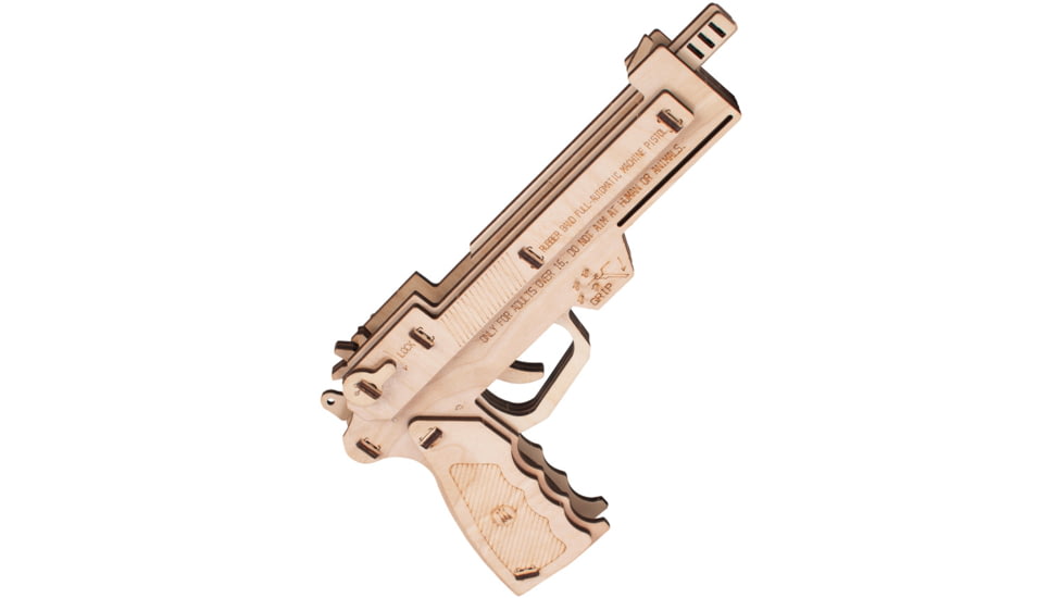 Caliber Gourmet 97-Piece 3D Rubber Band Gun Puzzle, Hand Gun Replica, Plywood, CBG-P2L-01HG