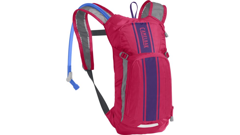 CamelBak Mini M.U.L.E. Hydration Pack, 50 oz, Hot Pink/purple stripe, 50oz, 1155603000