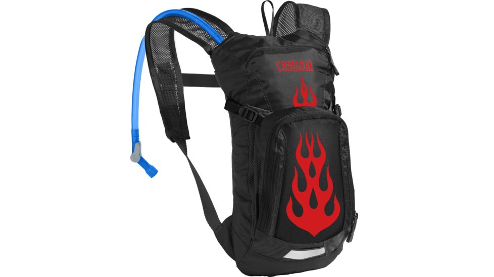 CamelBak Mini M.U.L.E. Hydration Pack - Kids, Black/Flames, 50oz, 1155003000