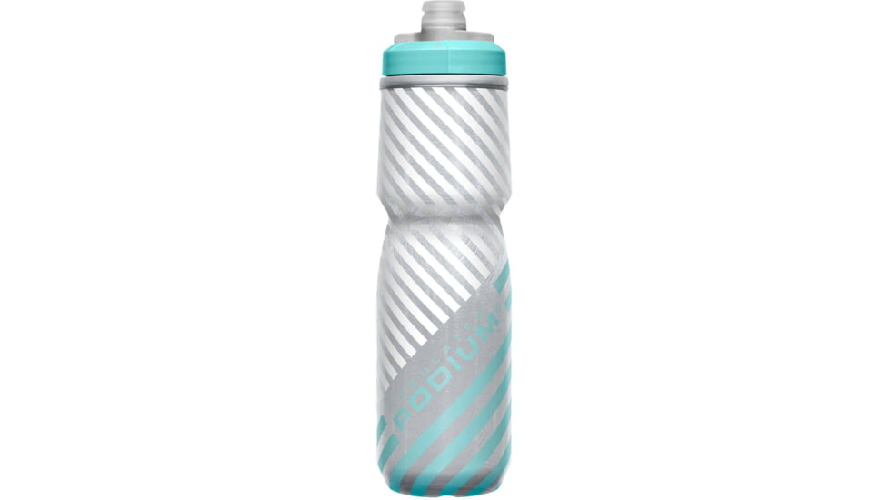 CamelBak Podium Chill Outdoor Bike Bottle, Gray/teal Stripe - 1873307071