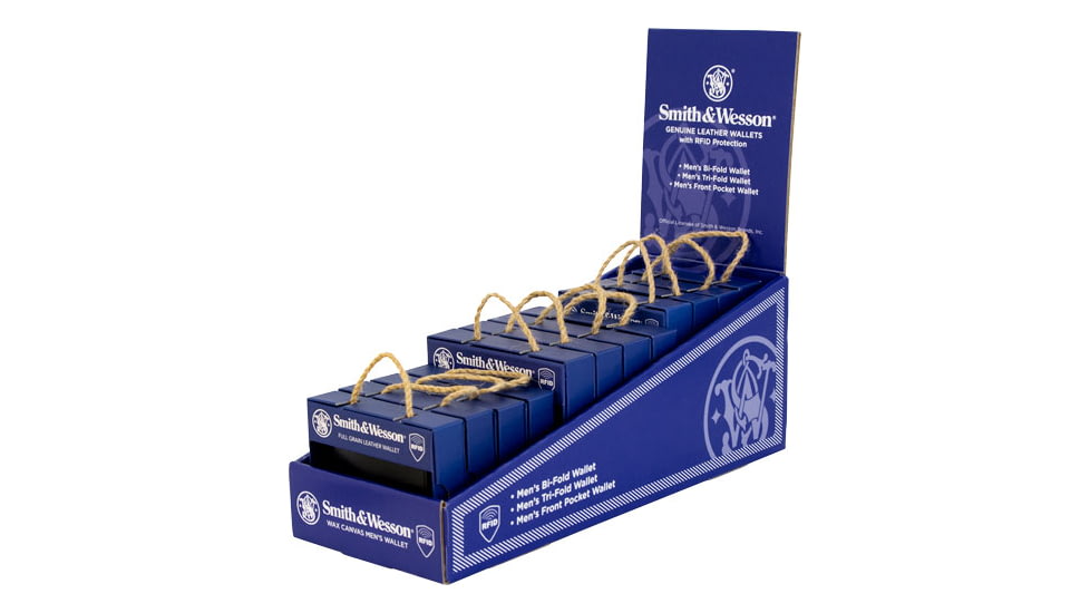 Cameleon S&amp;W Genuine Leather Wallet 12-Piece Display, Leather, 49676