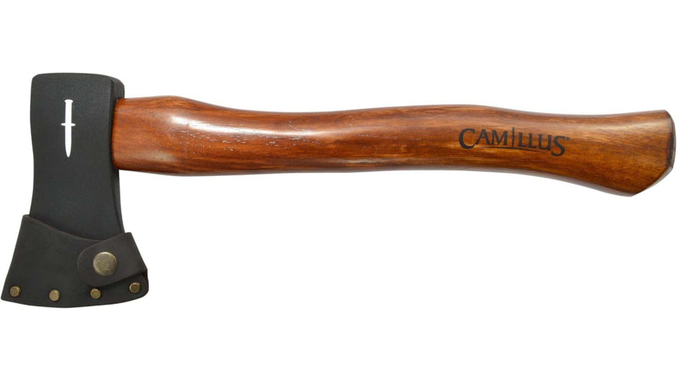 CrossFire American Hickory Hatchet Axe, 14 in Blade, Carbon Steel, Plain, 19345