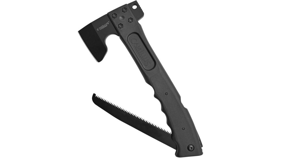 Camillus Knives Camtrax Hatchet/Saw Axe, 7in, Stainless Steel, Standard Edge, Black, Synthetic Handle CM19142