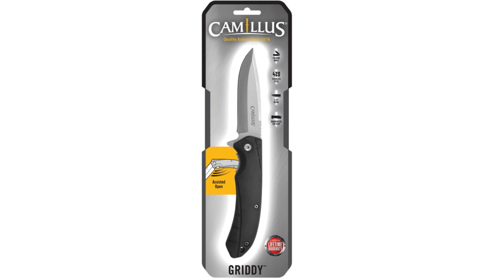 Camillus Knives Griddy Linerlock A/O Black, CM19335