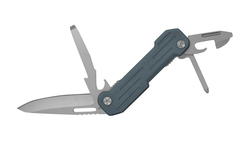 Camillus Knives Pocket Block Multi Tool Slate, 2.5 titamium bonded 420 stainless blade, Blue G10 handle, 19658