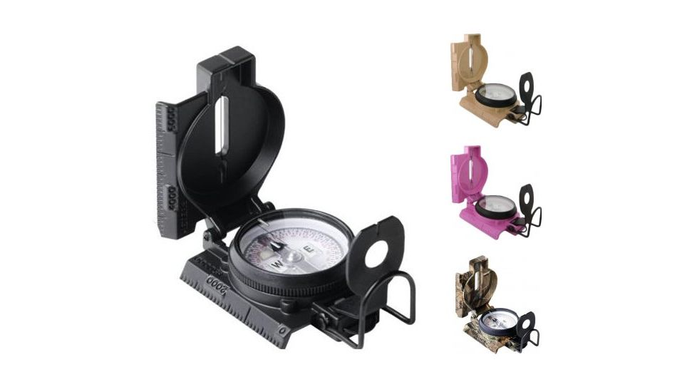 Cammenga 27 Phosphorescent Lensatic Compass without Tritium, Black, Coyote Brown, Pink, RealTree Camo