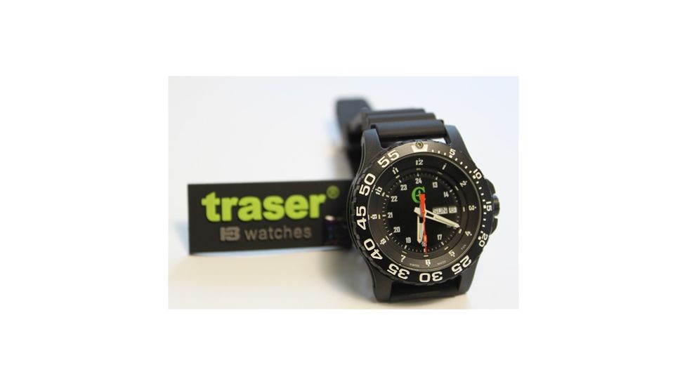 Cammenga Traser P6600 Tritium Military Watch w/Silicone Wrist Band,Black CAM6600 Silicone