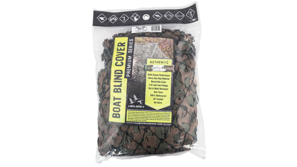 Camo Systems BB16 Military Boat Concealment Green/Brown 5' X 19' Ripstop