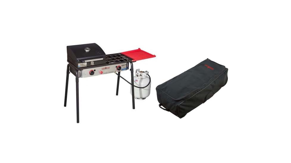 Camp Chef Big Gas Grill 2X Stove, Black/Silver, with Black, Roller Bag, Black, RCB60