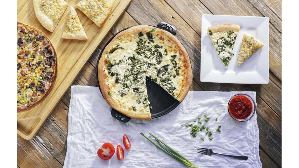 Camp Chef Cast Iron Pizza Pan, 14in Diameter, Black, CIPZ14