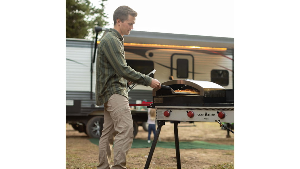 Camp Chef Italia Artisan Outdoor Pizza Oven w/ Door, White/Black, PZ90D