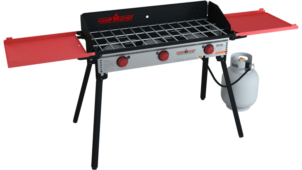 Camp Chef Pro 90X - 3 Burner Stove, Black and Red, PRO90X