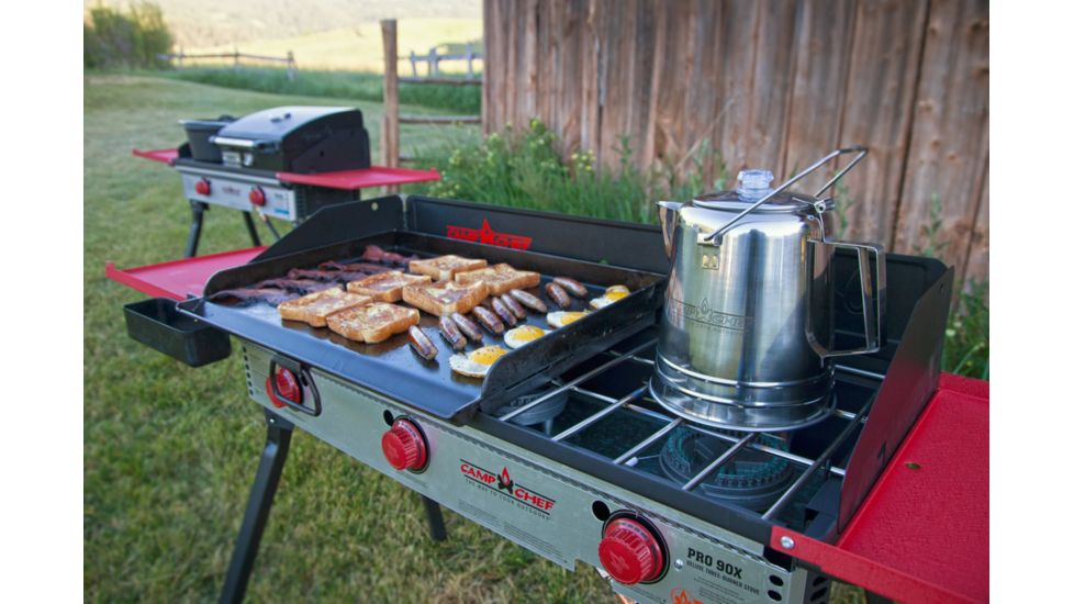 Camp Chef Pro 90X - 3 Burner Stove, Black and Red PRO90X