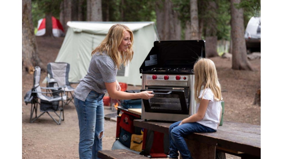 Camp Chef Professional Outdoor Oven, 2 x 9000 BTU/hr Range Burners, Stainless/Black, COVENT