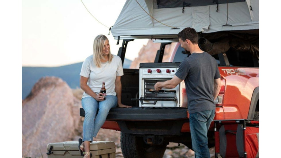 Camp Chef Professional Outdoor Oven, 2 x 9000 BTU/hr Range Burners, Stainless/Black, COVENT