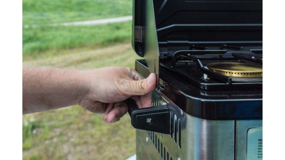 Camp Chef Professional Outdoor Oven, 2 x 9000 BTU/hr Range Burners, Stainless/Black, COVENT