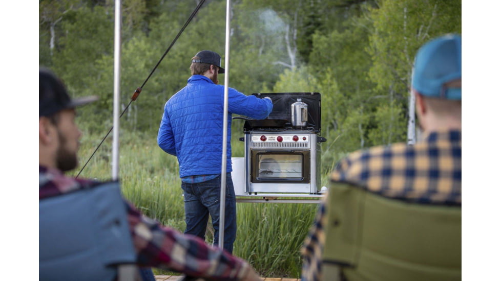 Camp Chef Professional Outdoor Oven, 2 x 9000 BTU/hr Range Burners, Stainless/Black, COVENT