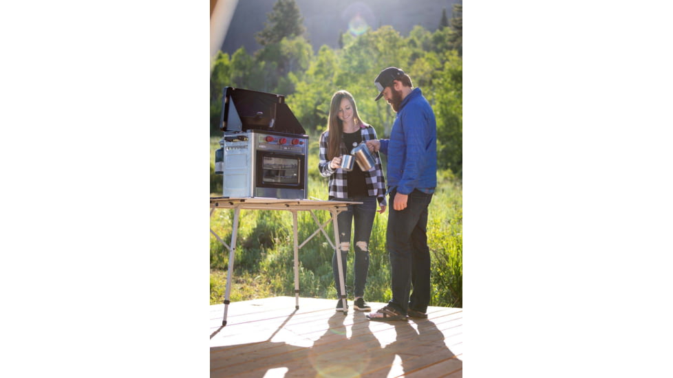 Camp Chef Professional Outdoor Oven, 2 x 9000 BTU/hr Range Burners, Stainless/Black, COVENT