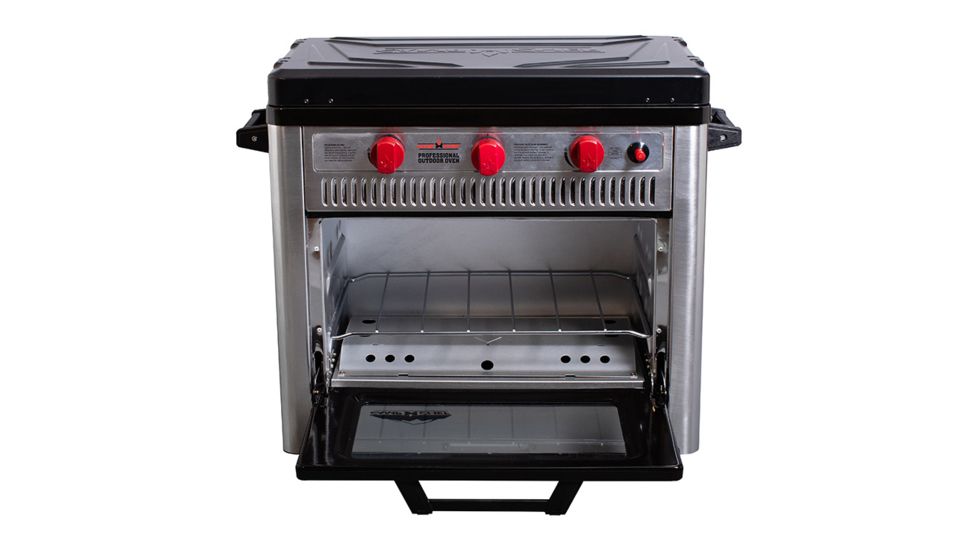 Camp Chef Professional Outdoor Oven, 2 x 9000 BTU/hr Range Burners, Stainless/Black, COVENT