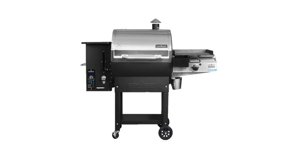Camp Chef Woodwind Pellet Grill w/ Slide &amp; Grill With Sidekick, Black/Stainless PG24SGWWSK