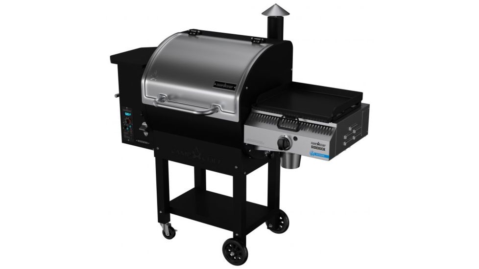 Camp Chef Woodwind Pellet Grill w/ Slide &amp; Grill With Sidekick, Black/Stainless PG24SGWWSK