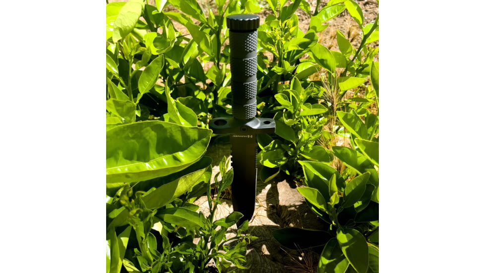 Campco Humvee Survival Knife, 7.50in, Stainless Steel, Fixed Sawback Plain Black Blade, OD Green Textured Rubber Handle, HMV-KFXB-01