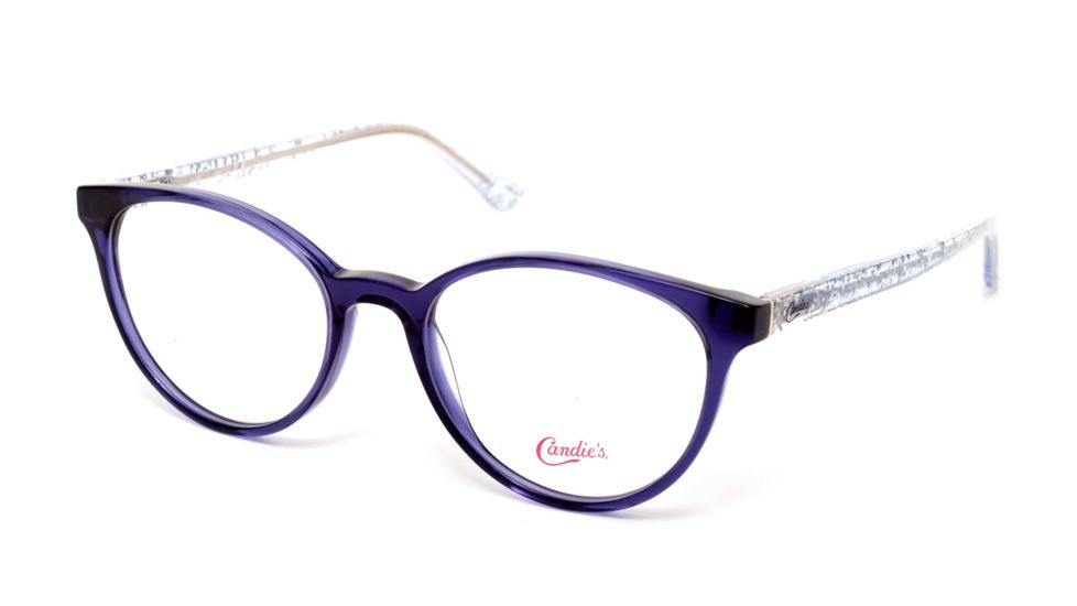 Candies CA0165 Progressive Prescription Eyeglasses - Shiny Blue Frame, Shiny Blue Lenses, 52 mm Lens Diameter CA016552090
