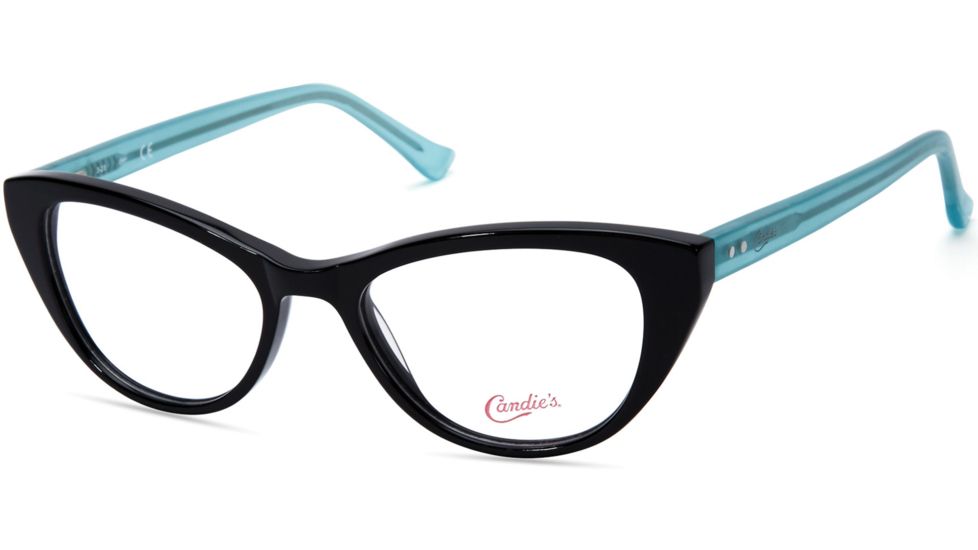 Candies CA0178 Eyeglass Frames - Shiny Black Frame Color, Shiny Black Lens Color