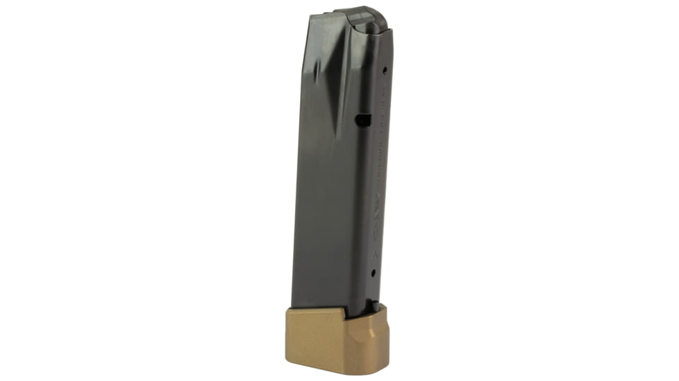 Canik Magazine, 9MM, 21 Rounds 18Rd Mag with +3 Extension, Fits TTI Combat, Full Size, Black With +3 Bronze Extension