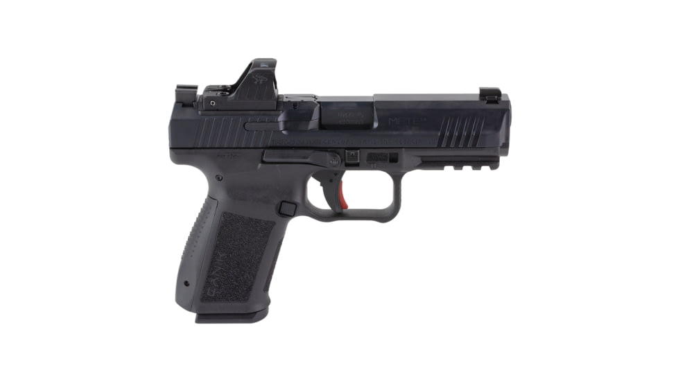Canik Mete SF One Semi Auto Pistol, 9mm Luger, 4.2 inch Barrel, Fixed, Black, Polymer, Black, 15 Round Capacity w/Mecanik MO1 Optic, HG5637OSVN