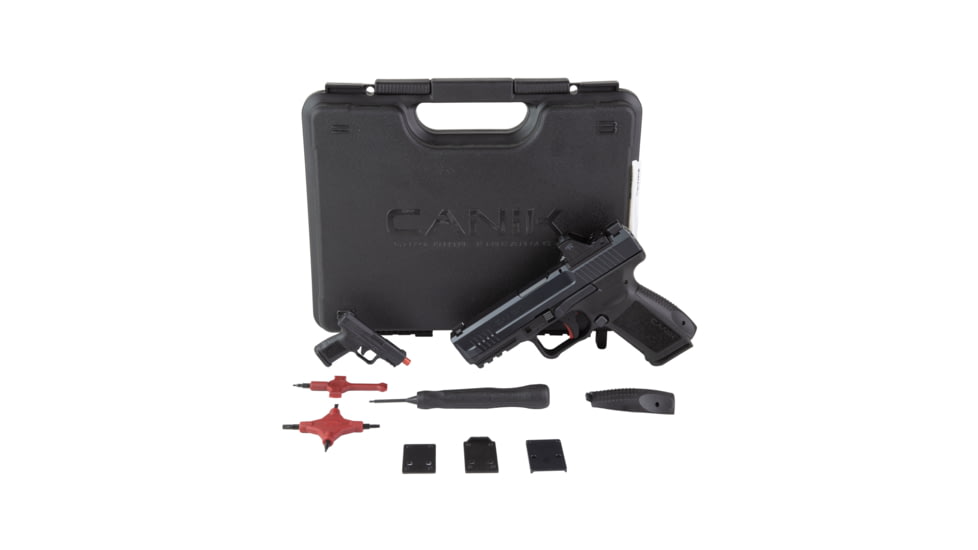 Canik Mete SF One Semi Auto Pistol, 9mm Luger, 4.2 inch Barrel, Fixed, Black, Polymer, Black, 15 Round Capacity w/Mecanik MO1 Optic, HG5637OSVN