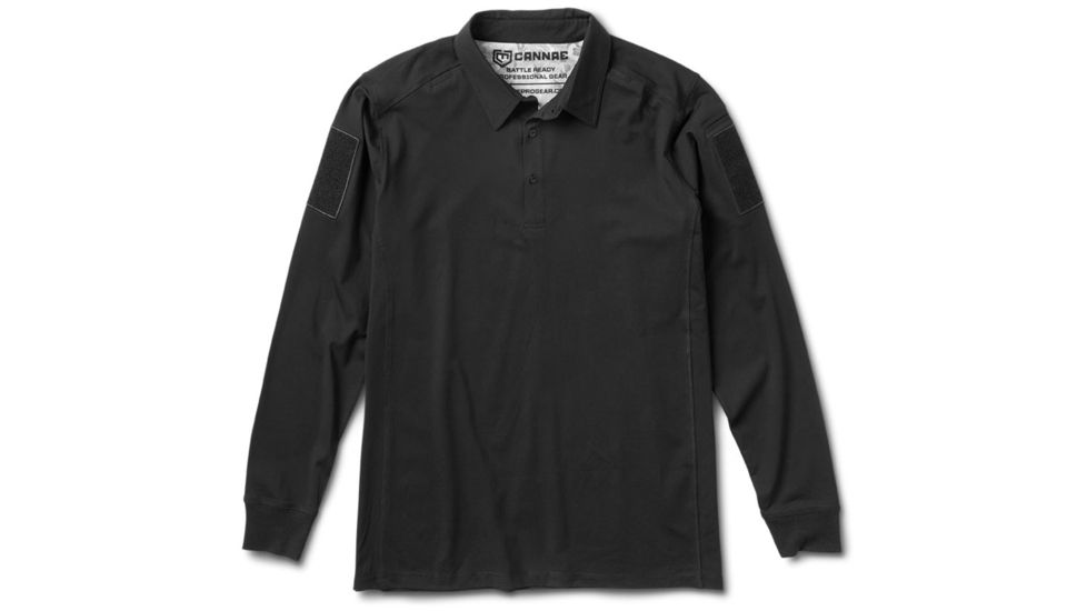 Cannae Long Sleeve Professional Operator Cotton Polo, Black, 2XL- Large CPG-APS-PLC-2XL-B
