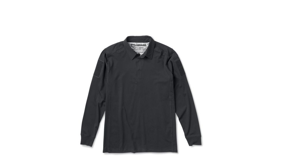 Cannae Long Sleeve Professional Operator Cotton Polo, Black, Extra Small CPG-APS-PLC-XS-B