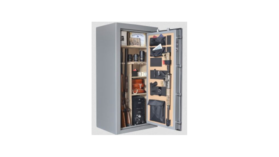 Cannon Safe Safe 24 Gun, Hammertone Gray/Chrome, 24 gun CA23-H2FDC-15