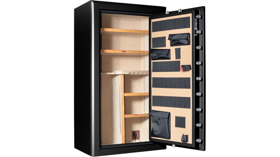 Cannon Safe Commander 43 Fireproof 36 Gun Safe, 72x40x28in - Hammertone, Black/Chrome CO43-H1FDC-13