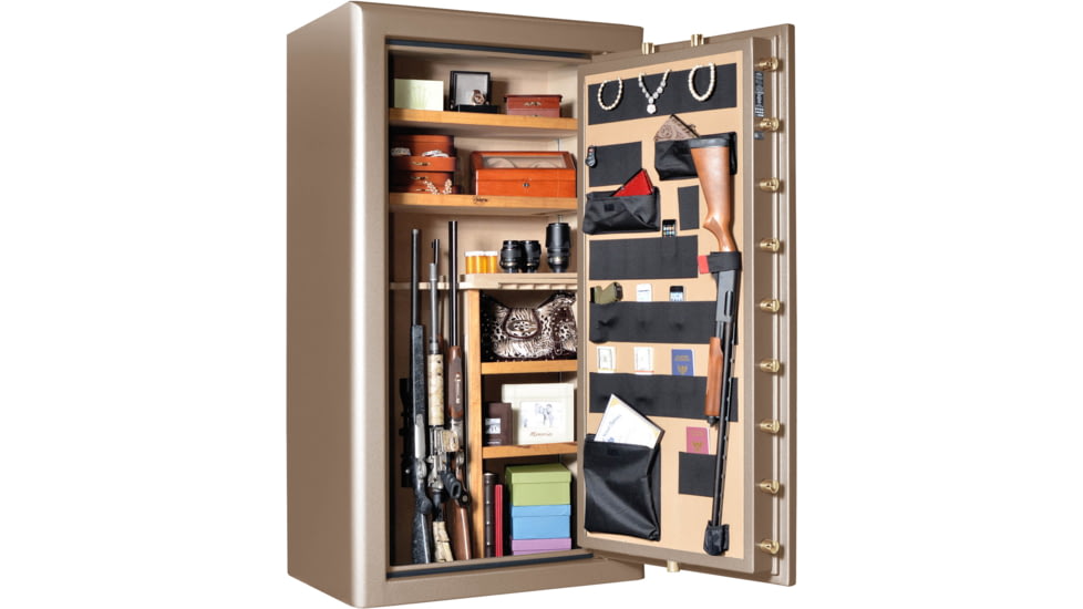 Cannon Safe Commander 43 Fireproof 36 Gun Safe, 72x40x28in - Hammertone Beige/Brass CO43-H3FDB-13