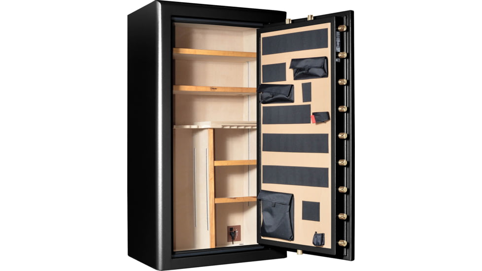 Cannon Safe Commander 43 Fireproof 36 Gun Safe, 72x40x28in - Hammertone Black/Brass CO43-H1FDB-13