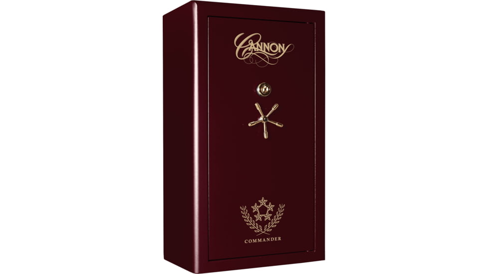Cannon Safe Commander 43 Fireproof 36 Gun Safe, 72x40x28in - Hammertone Burgundy/Brass CO43-H5FDB-13