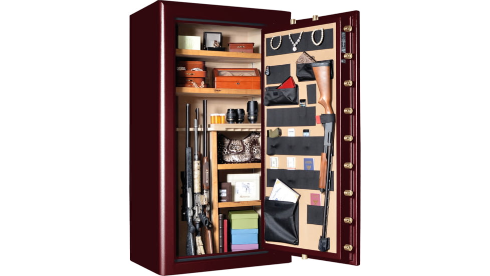 Cannon Safe Commander 43 Fireproof 36 Gun Safe, 72x40x28in - Hammertone Burgundy/Brass CO43-H5FDB-13