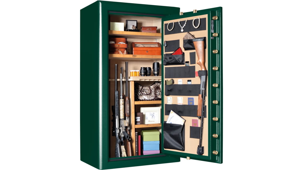 Cannon Safe Commander 43 Fireproof 36 Gun Safe, 72x40x28in - Hammertone Green/Brass CO43-H4FDB-13