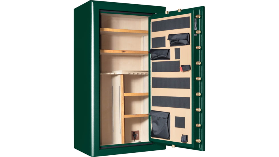 Cannon Safe Commander 43 Fireproof 36 Gun Safe, 72x40x28in - Hammertone Green/Brass CO43-H4FDB-13