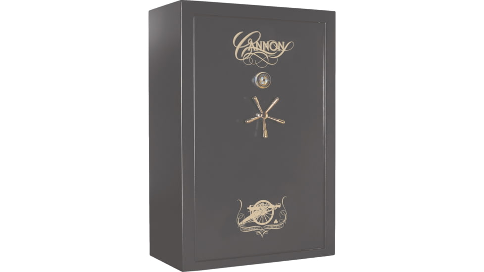 Cannon Safe Deluxe 33 Fireproof 36 Gun Safe, 60x40x24in - Hammertone Gray/Brass CA33-H2FDB-13