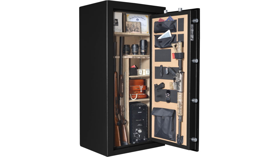 Cannon Safe Series 23 Fireproof 24 Gun Safe, 60x30x24in - Hammertone, Black/Chrome CA23-H1FDC-13