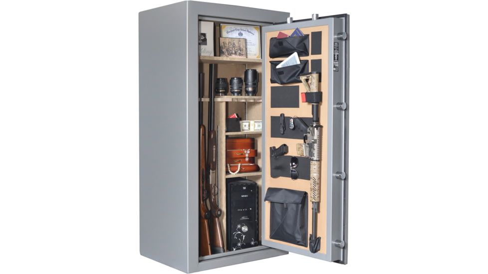 Cannon Safe Series 23 Fireproof 24 Gun Safe, 60x30x24in - Hammertone, Gray/Chrome CA23-H2FDC-13
