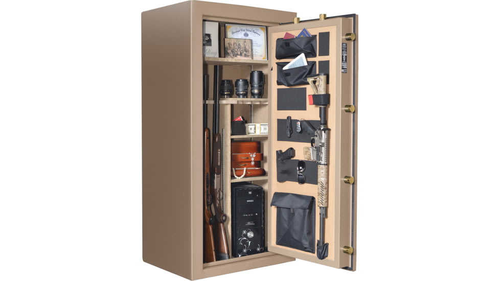 Cannon Safe Series 23 Fireproof 24 Gun Safe, 60x30x24in - Hammertone Beige/Brass CA23-H3FDB-13