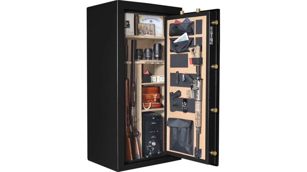 Cannon Safe Series 23 Fireproof 24 Gun Safe, 60x30x24in - Hammertone Black/Brass CA23-H1FDB-13