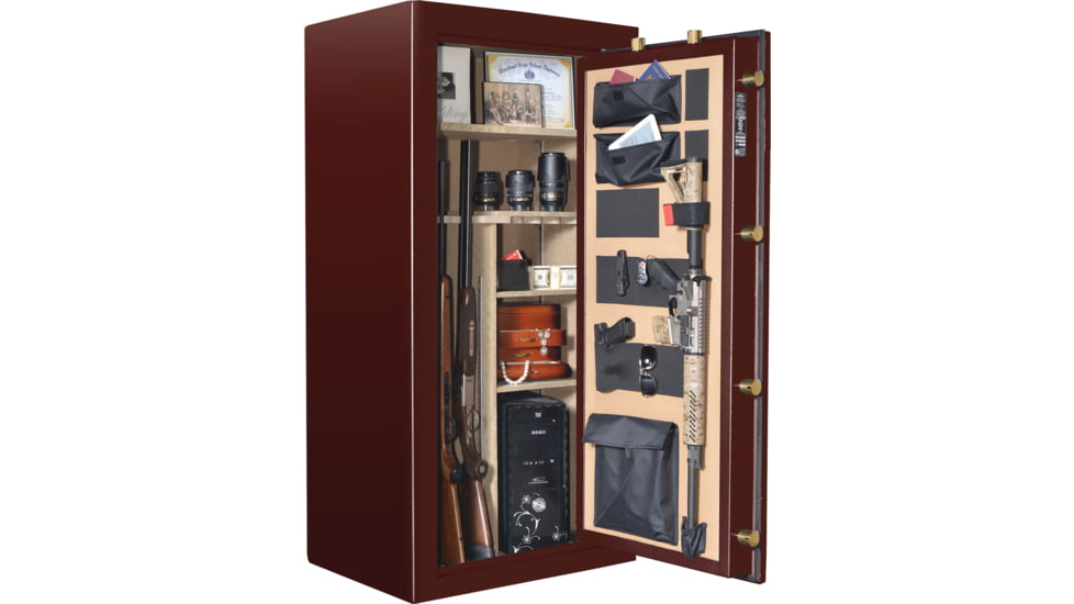 Cannon Safe Series 23 Fireproof 24 Gun Safe, 60x30x24in - Hammertone Burgundy/Brass CA23-H5FDB-13